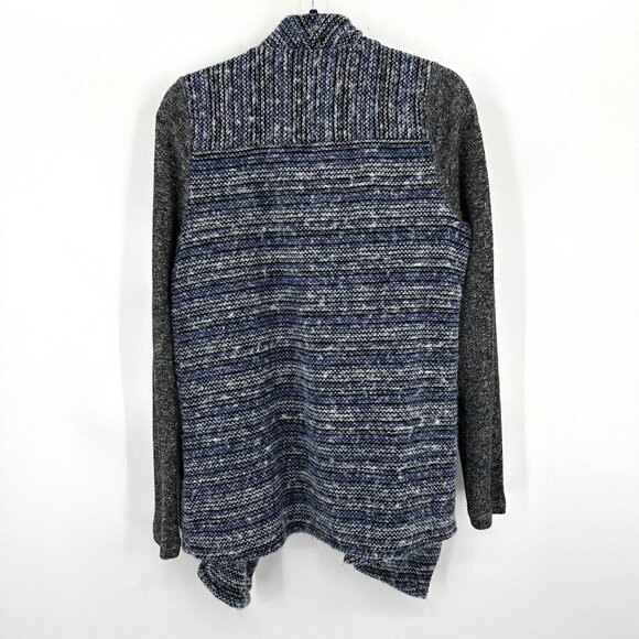 LUCKY BRAND *Flawed* Blue Gray Knit Wool Blend Open Cardigan Sweater Size Medium - Picture 2 of 9